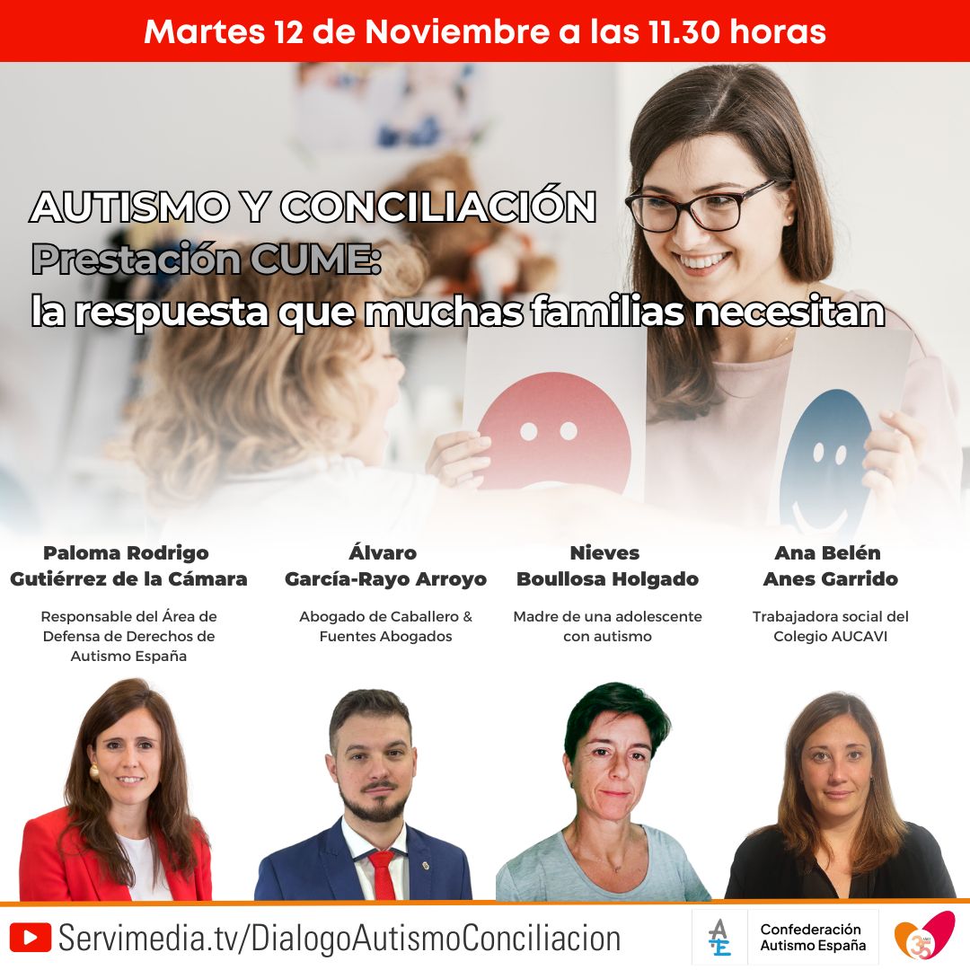 Cartel del diálogo sobre Autismo y Conciliación