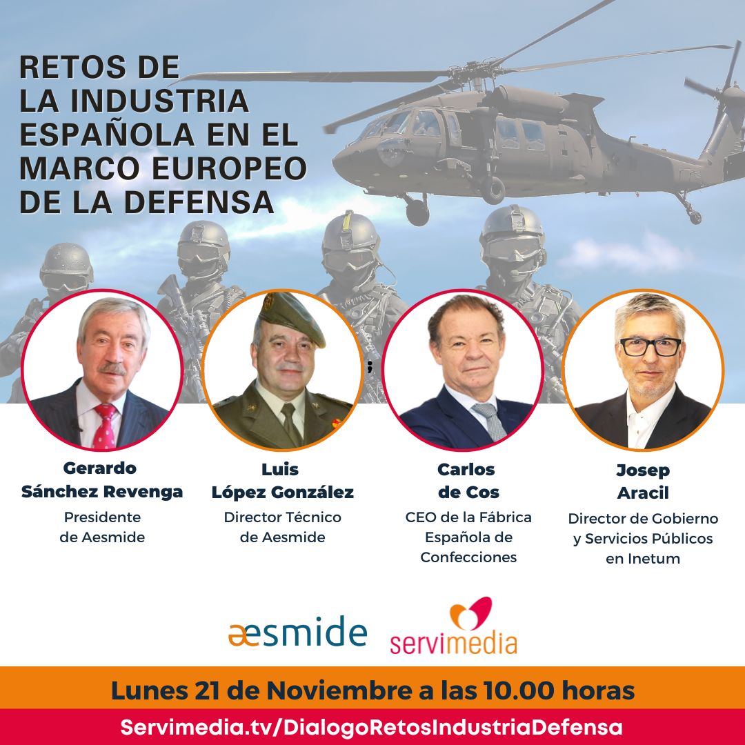 Cartel del Diálogo sobre Retos de la Industria española en el marco europeo de la Defensa