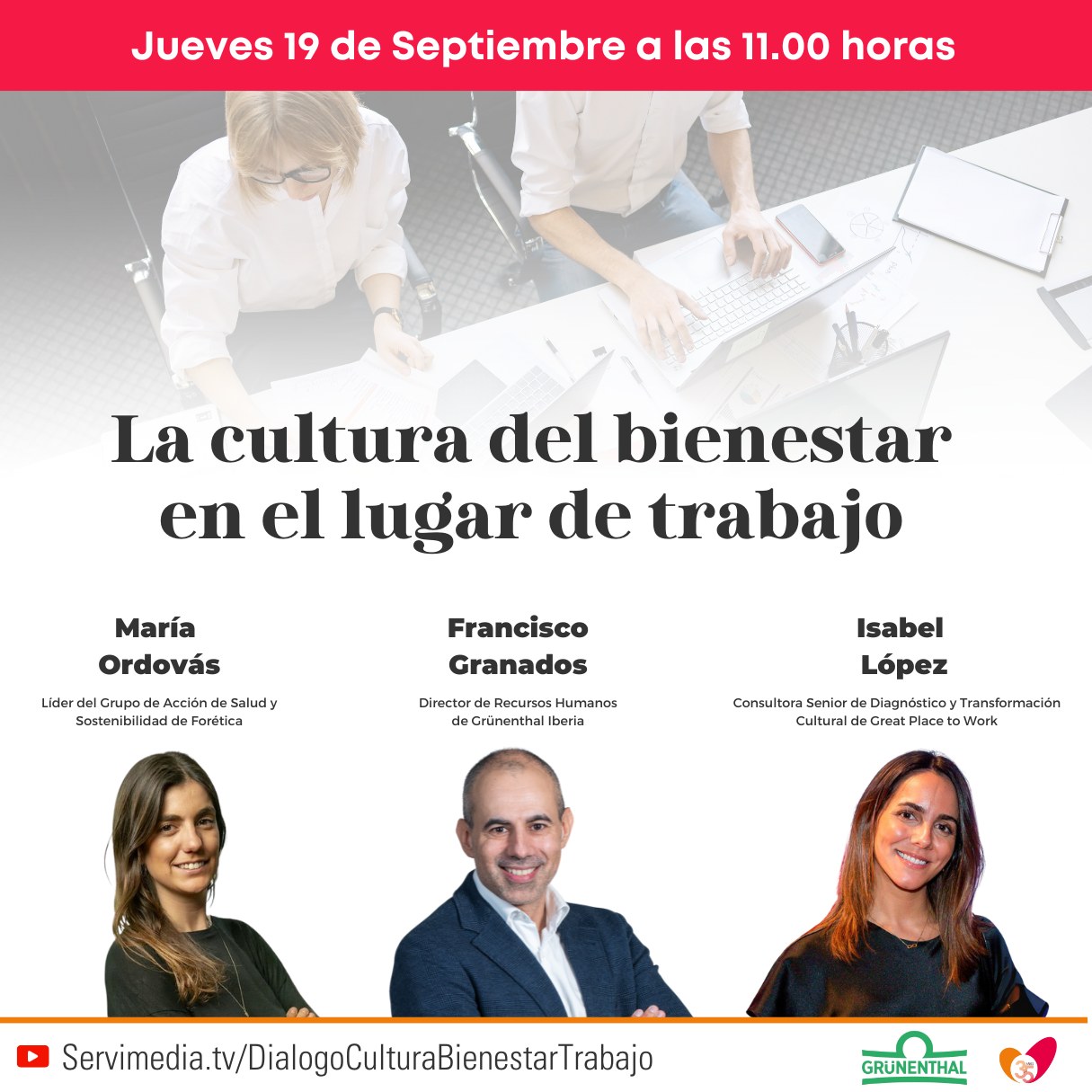 Cartel del Diálogo sobre La cultura del bienestar en el lugar de trabajo